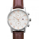 Tommy Hilfiger Kane Chronograph White Dial Brown Leather Strap Watch for Men - 1791400 Buy Now By Tommy Hilfiger