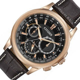 Citizen Eco Drive Calendrier Black Dial Brown Leather StrapWatch For Men - BU2023-12E Buy Now By Citizen
