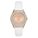 Michael Kors Harlowe Analog Rose Gold Dial White Leather Strap Watch For Women - MK2989 Buy Now By Michael Kors