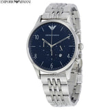 Emporio Armani Chronograph Blue Dial Silver Steel Strap Watch For Men - AR1942 Buy Now By Emporio Armani