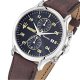 Maserati Epoca Chronograph Blue Dial Brown Leather Strap Watch For Men - R8871618001 Buy Now By Maserati