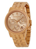 Michael Kors Ritz Chronograph Rose Gold Dial Rose Gold Steel Strap Watch for Women - MK6077 Buy Now By Michael Kors