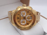 Versace Dylos Chronograph Gold Dial Gold Steel Strap Watch for Men - VQC040015 Buy Now By Versace