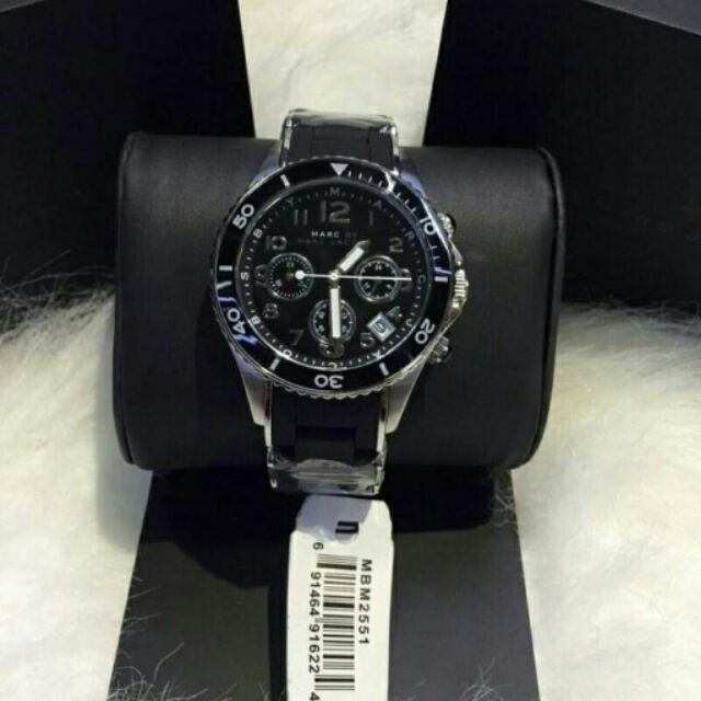 Marc Jacobs Rock Chronograph Black Dial Black Silicone Strap Watch for Women - MBM2551 Buy Now By Marc Jacobs