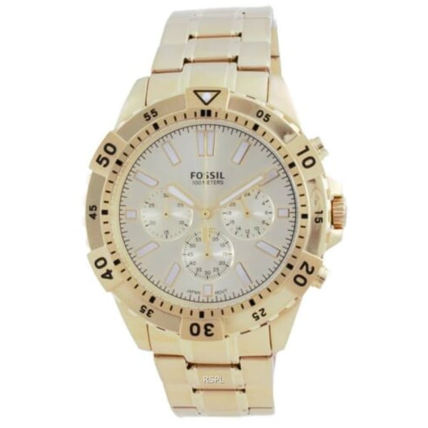 Fossil Garrett Chronograph Gold Dial Gold Steel Strap Watch for Men - FS5772 Buy Now By Fossil