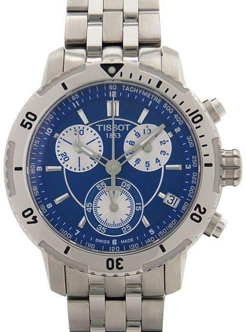Tissot T Sport PRS 200 Chronograph Blue Dial Silver Steel Strap Watch For Men - T067.417.11.041.00 Buy Now By Tissot
