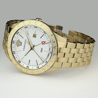Versace Univers Quartz White Dial Gold Steel Strap Watch for Men - VEBK00518 Buy Now By Versace