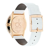 Calvin Klein Accent Silver Dial White Leather Strap Watch for Women - K2Y216K6 Buy Now By Calvin Klein