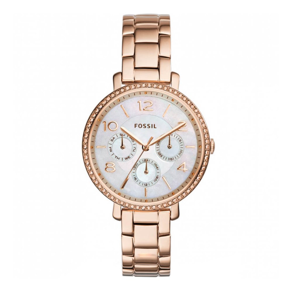 Fossil Jacqueline Multi Function Mother of Pearl Dial Rose Gold Steel Strap Watch for Women - ES3757 Buy Now By Fossil
