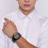 Diesel Mega Chief Chronograph Black Dial Black Steel Strap Watch For Men - DZ4338 Buy Now By Diesel