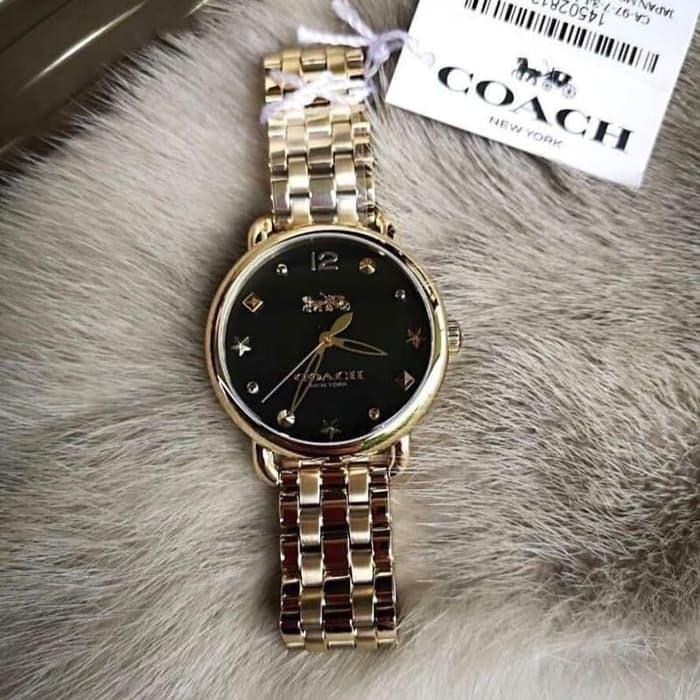 Coach Delancey Black Dial Gold Steel Strap Watch for Women - 14502813 Buy Now By Coach