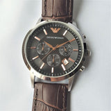 Emporio Armani Renato Chronograph Grey Dial Brown Leather Strap Watch For Men - AR2513 Buy Now By Emporio Armani