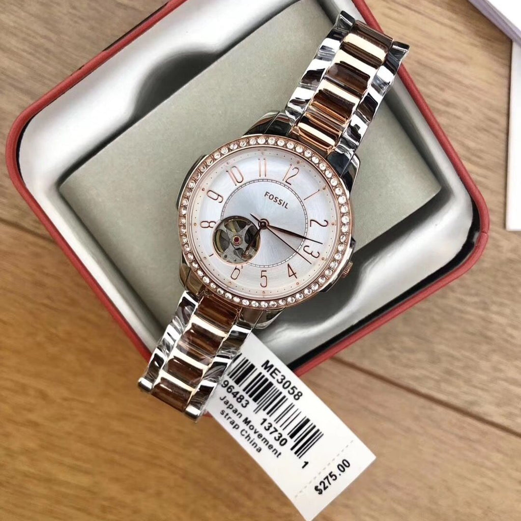 Fossil Architect Automatic Silver Dial Two Tone Steel Strap Watch for Women - ME3058 Buy Now By Fossil