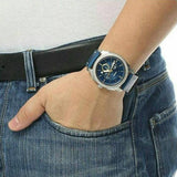 Fossil Machine Chronograph Blue Dial Blue Leather Strap Watch for Men - FS5262 Buy Now By Fossil