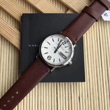 Marc Jacobs Fergus White Dial Brown Leather Strap Watch for Women - MBM8649 Buy Now By Marc Jacobs