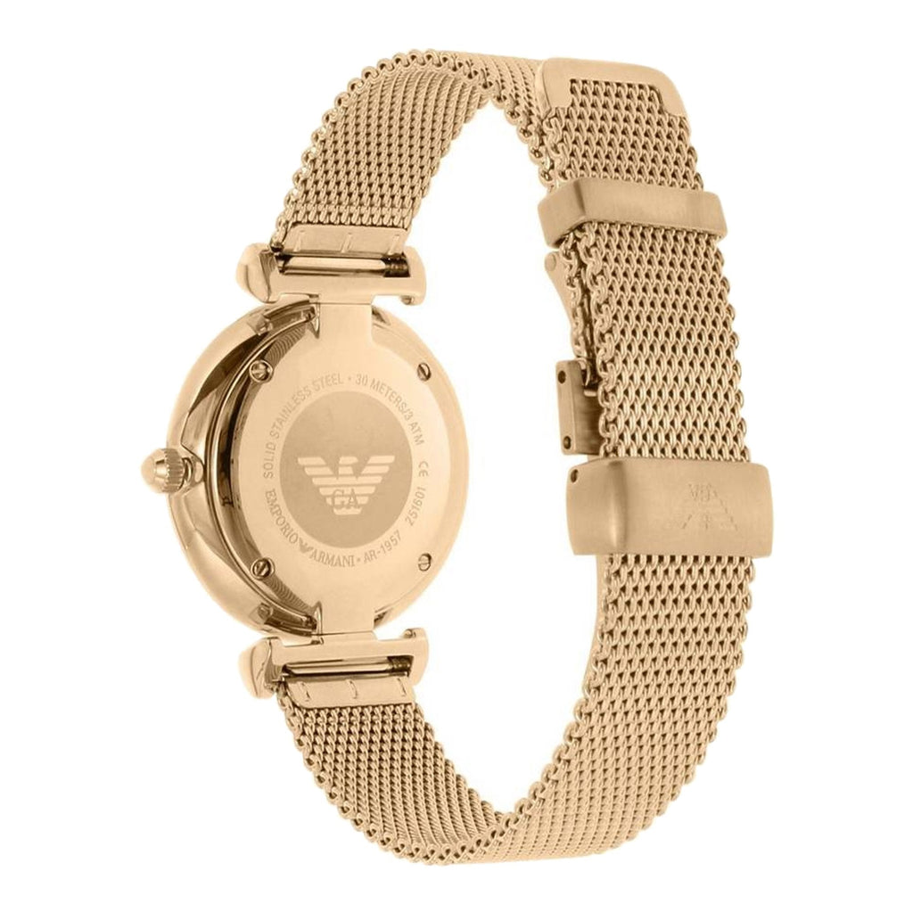 Emporio Armani Retro Gold Dial Gold Mesh Bracelet Watch For Women - AR1957 Buy Now By Emporio Armani