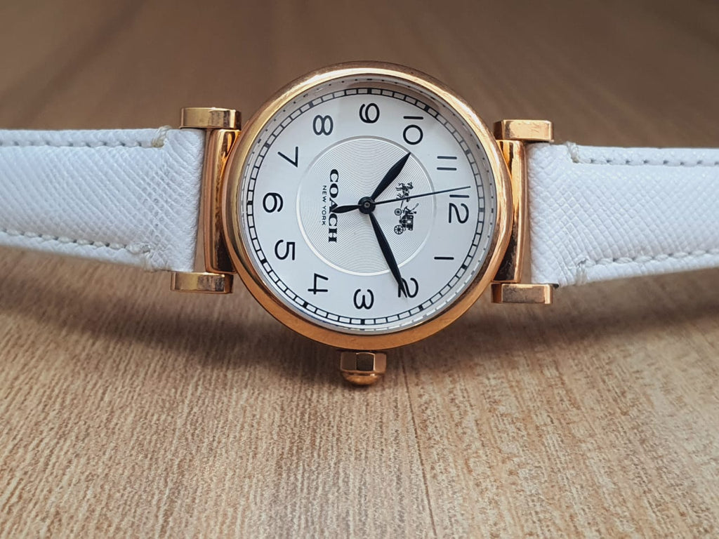 Coach Madison White Dial White Leather Strap Watch for Women - 14502408 Buy Now By Coach