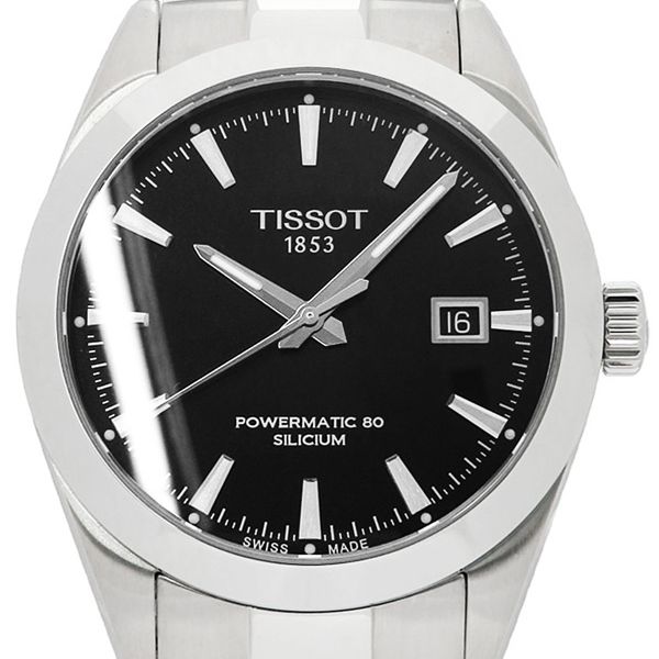 Tissot Gentleman Powermatic 80 Silicium Black Dial Silver Steel Strap Watch For Men - T127.407.11.051.00 Buy Now By Tissot