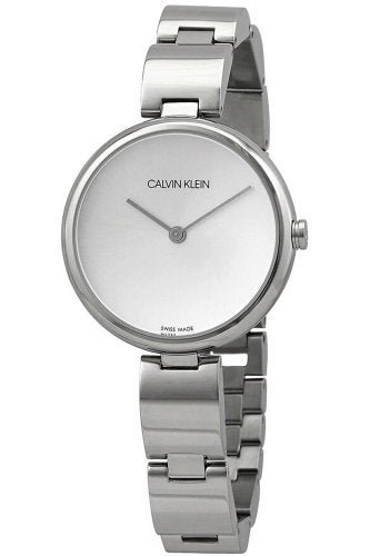 Calvin Klein Wavy Silver Dial Silver Steel Strap Watch for Women - K9U23146 Buy Now By Calvin Klein
