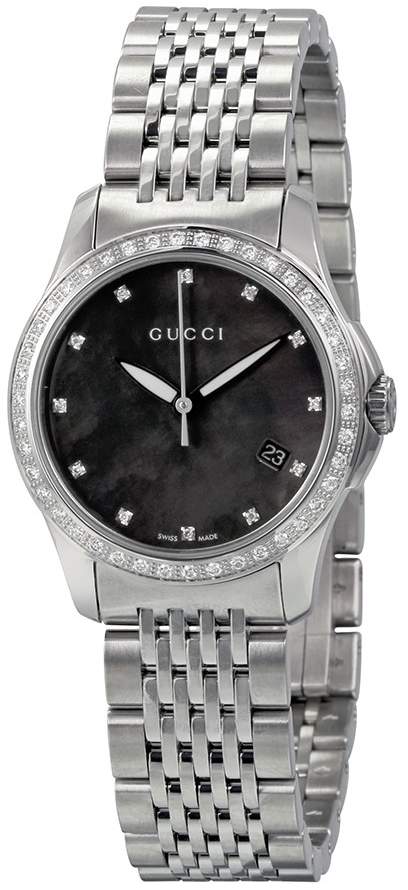Gucci G Timeless Black Mother of Pearl Diamonds 38mm Watch For Women - YA126509 Buy Now By Gucci