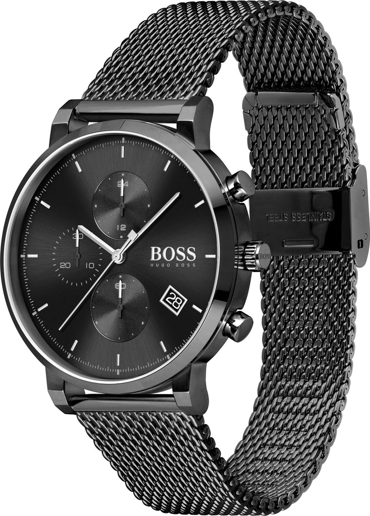 Hugo Boss Oxygen Black Dial Black Mesh Bracelet Watch for Men - 1513636 Buy Now By Hugo Boss