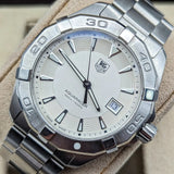 Tag Heuer Aquaracer Quartz White Dial Silver Steel Strap Watch for Men - WAY1111.BA0928 Buy Now By Tag Heuer