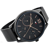Tommy Hilfiger Damon Quartz Black Dial Black Mesh Bracelet Watch for Men - 1791420 Buy Now By Tommy Hilfiger