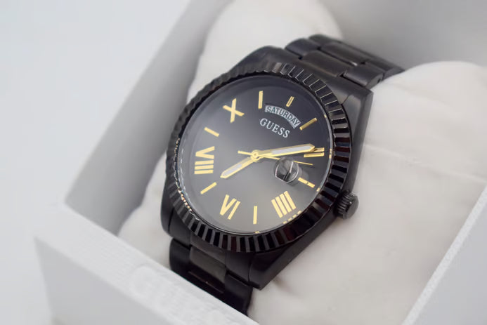 Guess Connoisseur Black Dial Black Steel Strap Watch for Men - GW0265G4 Buy Now By Guess