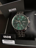 Hugo Boss Associate Green Dial Silver Steel Strap Watch for Men - 1513975 Buy Now By Hugo Boss