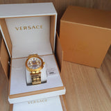 Versace V Racer Chronograph White Dial Gold Steel Strap Watch for Men - VBR060017 Buy Now By Versace