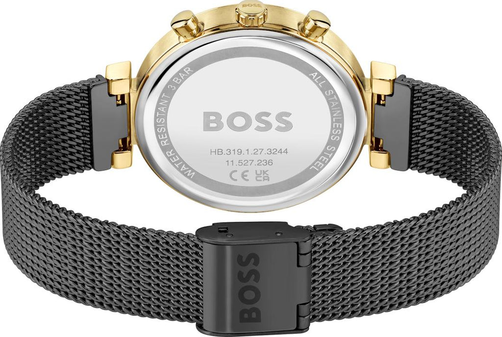Hugo Boss Flawless Black Dial Black Mesh Bracelet Watch for Women - 1502627 Buy Now By Hugo Boss