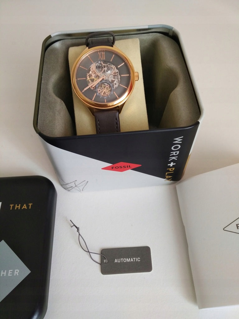 Fossil Suitor Mechanical Grey Dial Grey Leather Strap Watch for Women - BQ3265 Buy Now By Fossil