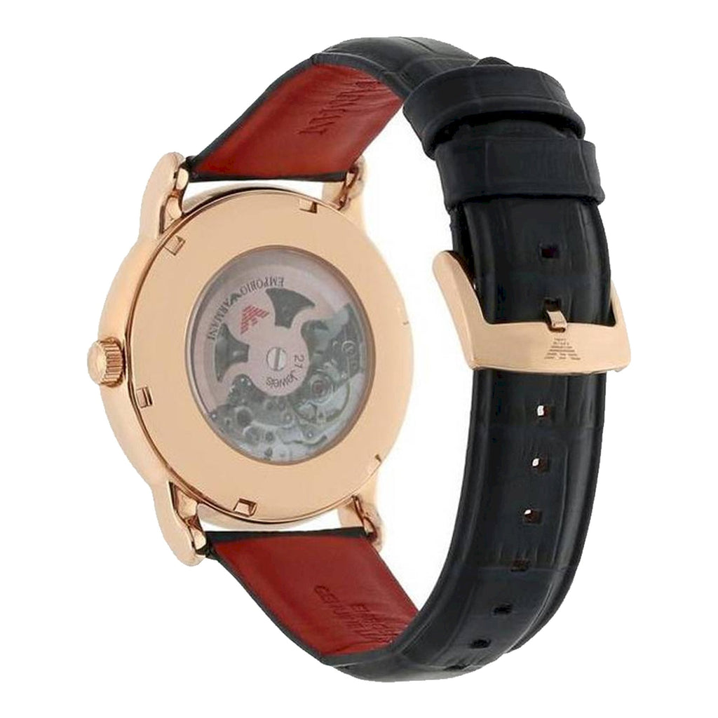 Emporio Armani Meccanico Silver Dial Blue Leather Strap Watch For Men - AR60009 Buy Now By Emporio Armani