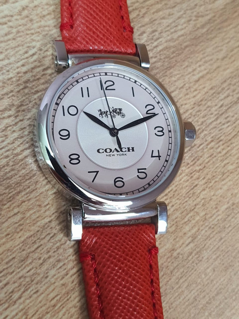 Coach Madison White Dial Red Leather Strap Watch for Women - 14502407 Buy Now By Coach