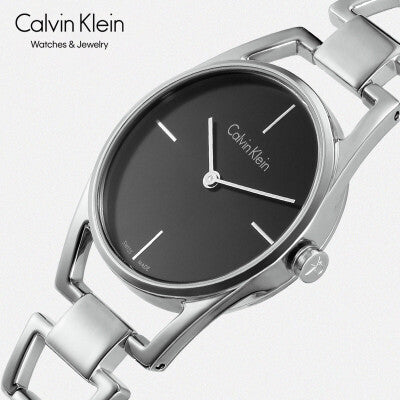 Calvin Klein Dainty Black Dial Silver Steel Strap Watch for Women - K7L23141 Buy Now By Calvin Klein