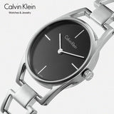 Calvin Klein Dainty Black Dial Silver Steel Strap Watch for Women - K7L23141 Buy Now By Calvin Klein
