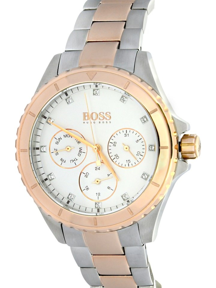 Hugo Boss Hera Chronograph Silver Dial Two Tone Steel Strap Watch for Women - 1502446 Buy Now By Hugo Boss
