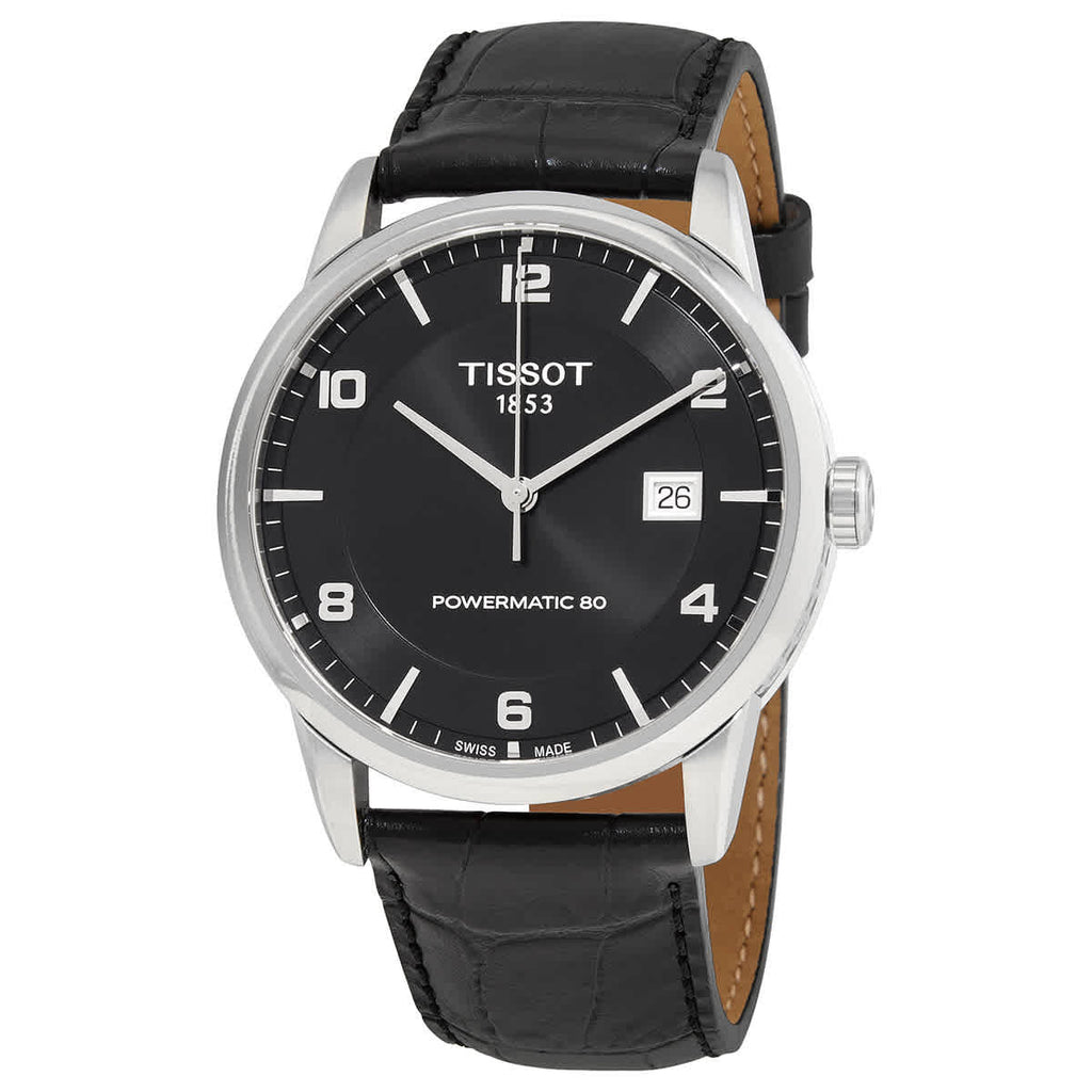 Tissot Luxury Powermatic 80 Black Dial Black Leather Strap Watch For Men - T086.407.16.057.00 Buy Now By Tissot
