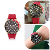 Fossil Bannon Multifunction Black Dial Red Silicone Strap Watch for Men - BQ2499 Buy Now By Fossil