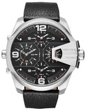 Diesel Uber Chief Oversized 4 Time Black Dial Leather Strap Watch For Men - DZ7376 Buy Now By Diesel