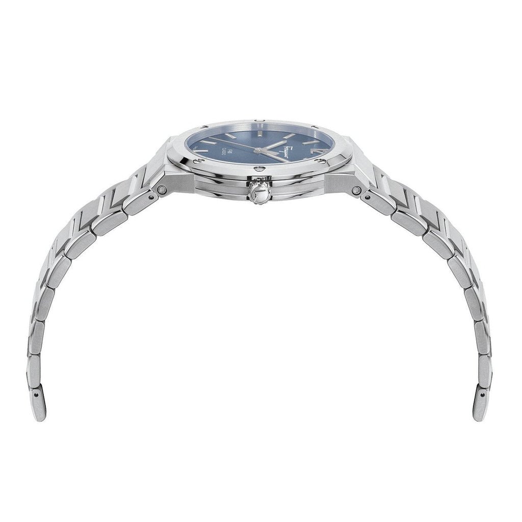 Salvatore Ferragamo F-80 Classic Blue Dial Silver Steel Strap Watch for Men - SFDT01320 Buy Now By Salvatore Ferragamo