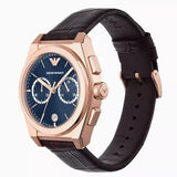 Emporio Armani Federico Chronograph Blue Dial Brown Leather Strap Watch For Men - AR11563 Buy Now By Emporio Armani