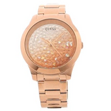 Guess Crush Rose Gold Dial Rose Gold Steel Strap Watch For Women - GW0020L3 Buy Now By Guess