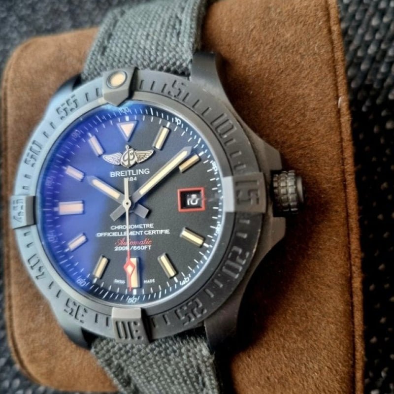 Breitling Avenger Blackbird 44mm Black Dial Black Nylon Strap Watch for Men - V1731110/BD74/109W/M20BASA.1 Buy Now By Breitling