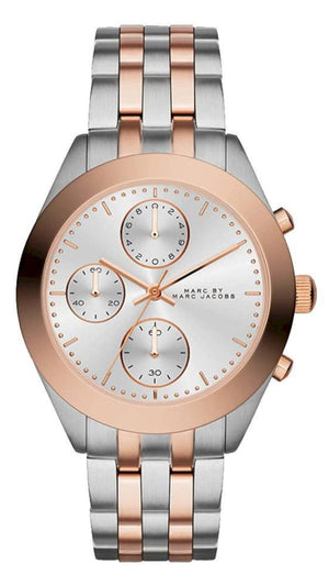 Marc Jacobs Peeker Chronograph Silver Two Tone Steel Strap Watch for Women - MBM3369 Buy Now By Marc Jacobs