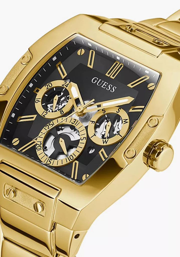 Guess Phoenix Multi Function Black Dial Gold Steel Strap Watch for Men - GW0456G1 Buy Now By Guess