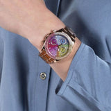 Guess Confetti Multifunction Multicolor Dial Rose Gold Steel Strap Watch For Women - GW0483L3 Buy Now By Guess