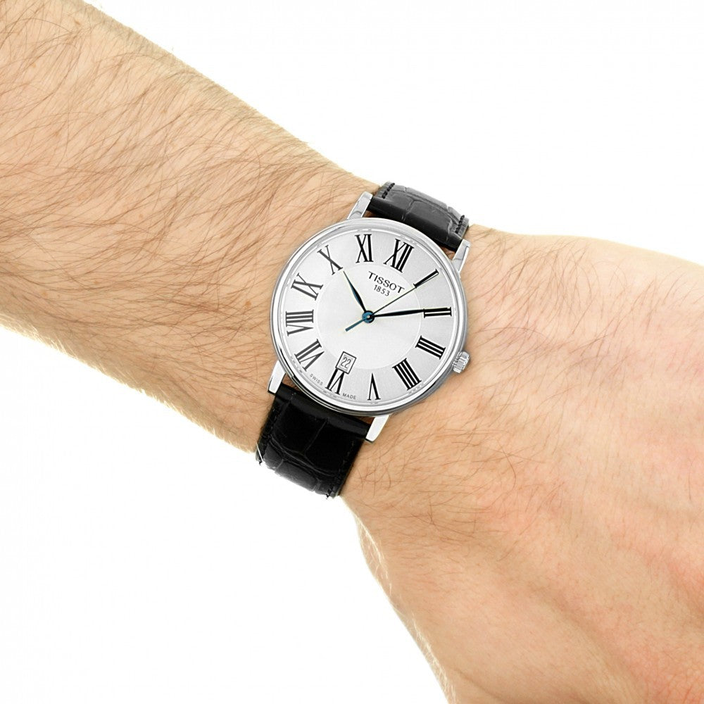 Tissot Carson Premium Silver Dial Black Leather Strap Watch For Men - T122.410.16.033.00 Buy Now By Tissot
