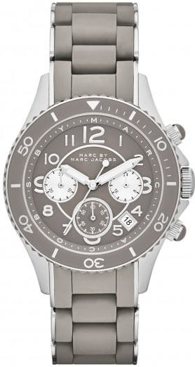 Marc Jacobs Rock Chronograph Grey Dial Grey Silicone Strap Watch for Women - MBM2595 Buy Now By Marc Jacobs