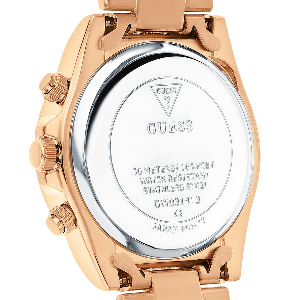 Guess Eclipse Rose Gold Dial Rose Gold Steel Strap Watch for Women - GW0314L3 Buy Now By Guess